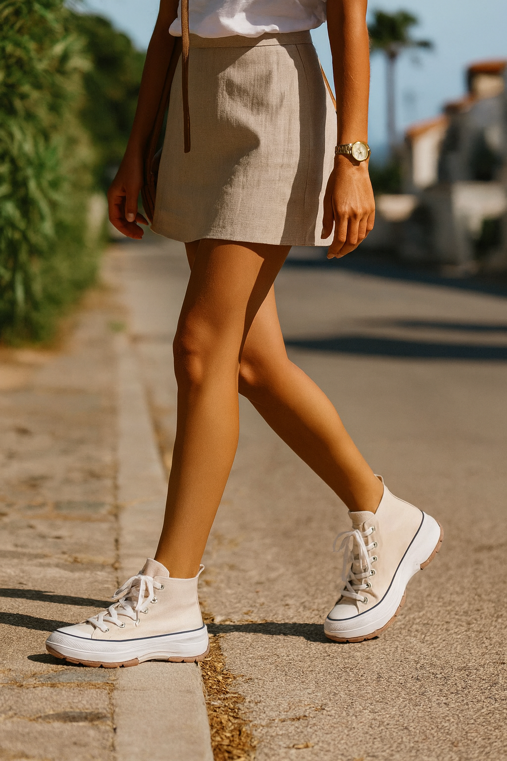 Top Moda Urban Trek High-Tops – Beige Canvas Edition