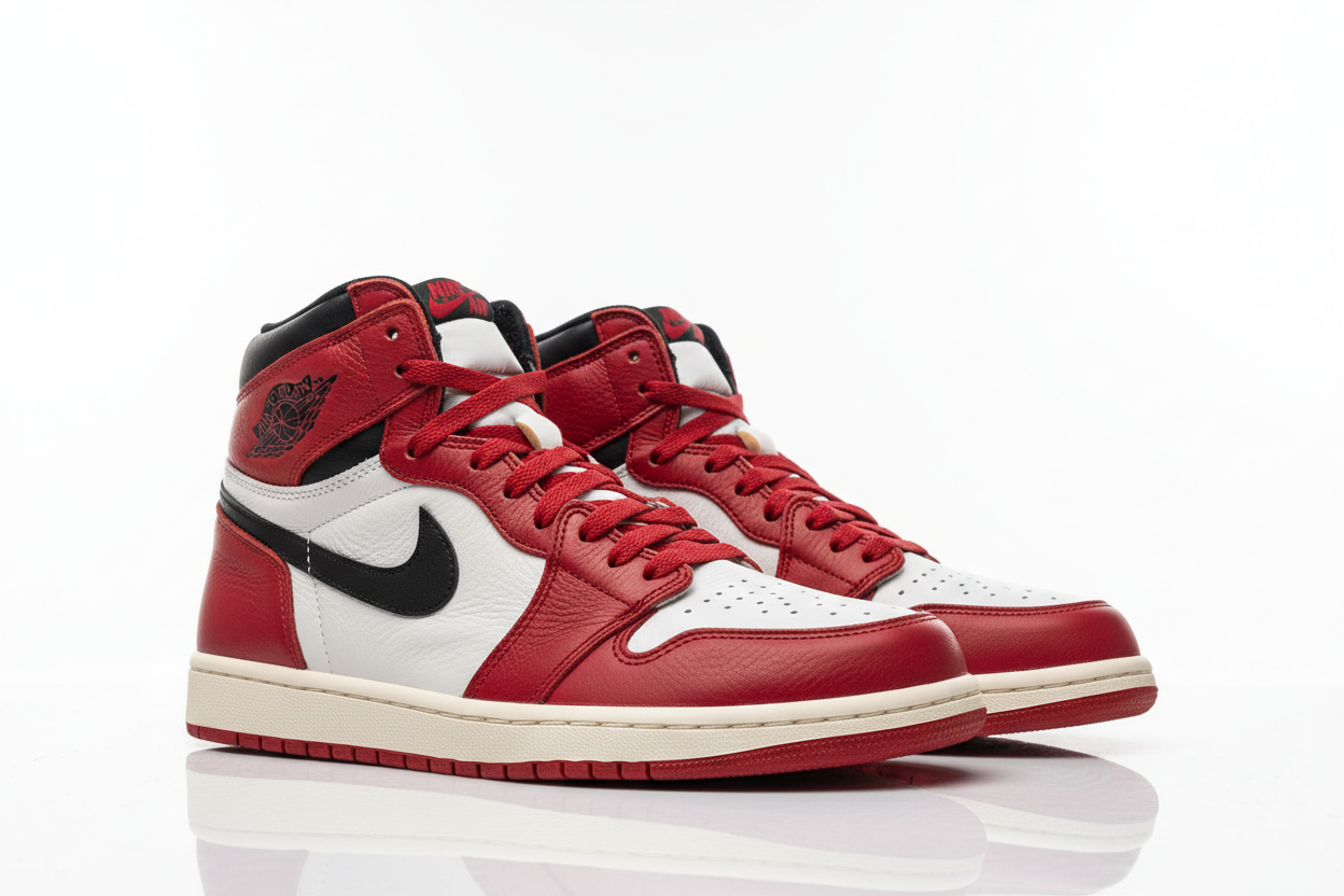 Red, black, and white Jordans featured in Closet Design 101’s footwear collection”