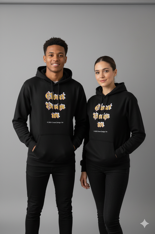 Closet Design 101™ Gothic Logo Hoodie – Unisex Black  Streetwear Essential