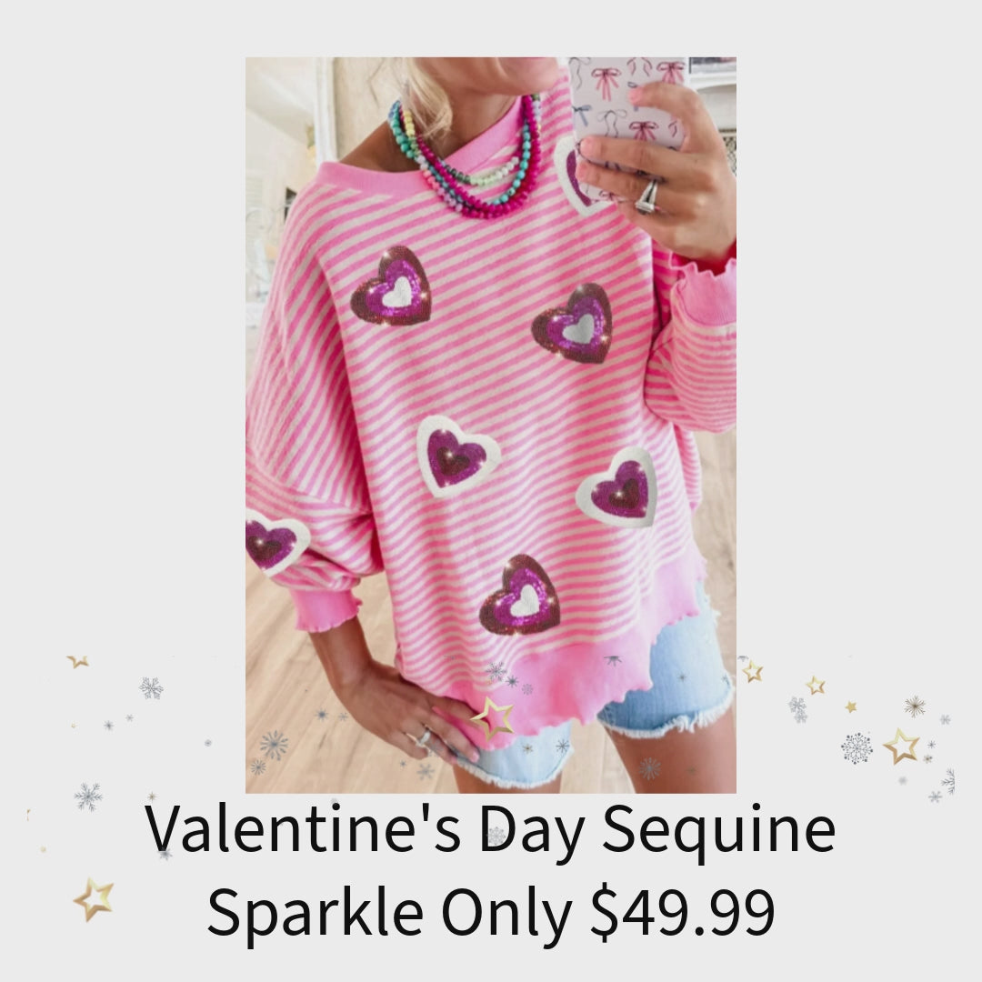 Closet Design 101 Pink Sequin Heart Sweater Video