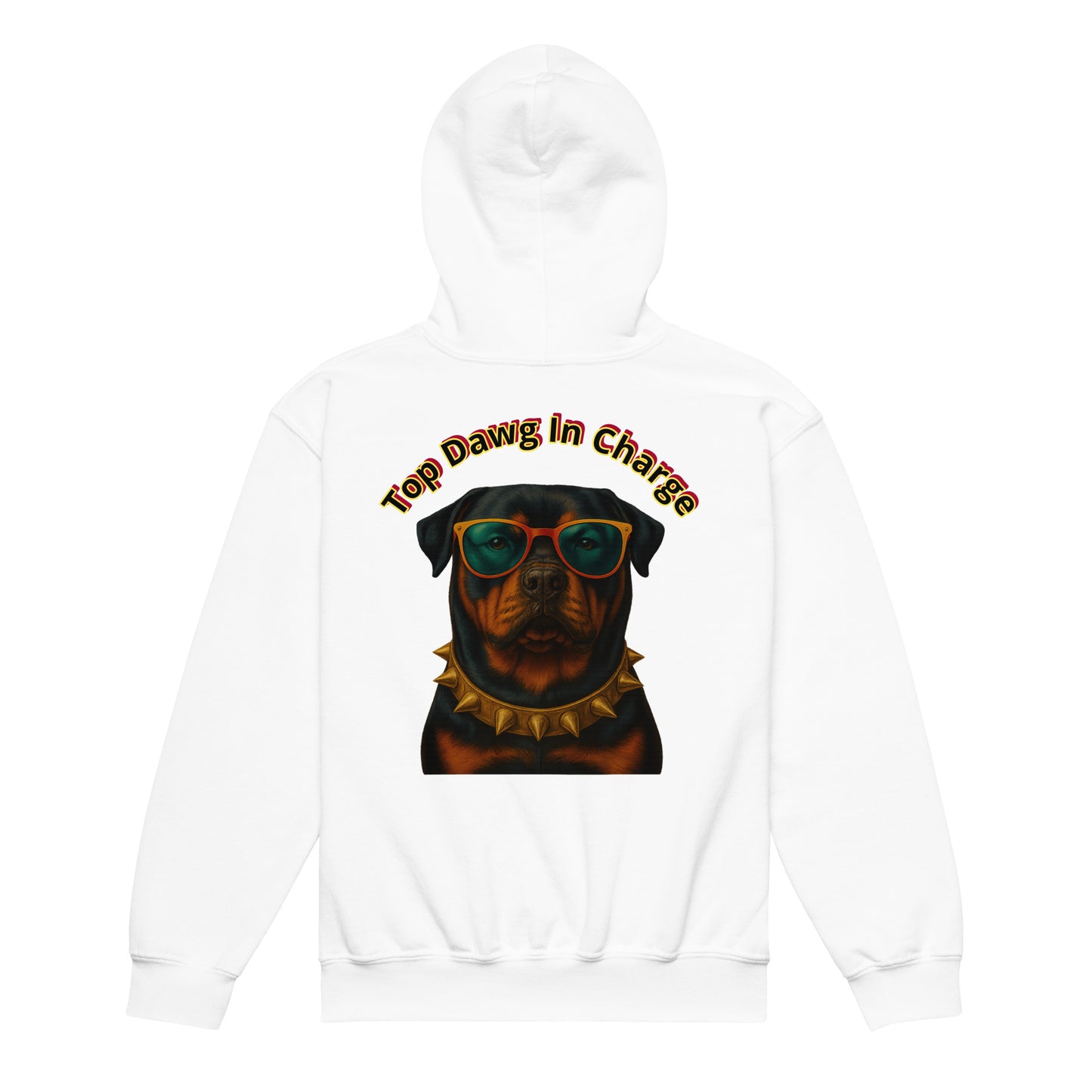 Top Dawg In Charge Hoodie –  Boys bold Rottweiler graphic Style (13–16, S–XL)